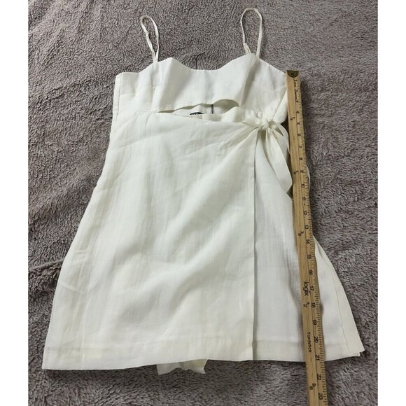 ZARA Women’s LINEN BLEND CUT OUT JUMPSUIT DRESS Size M New - Picture 7 of 15